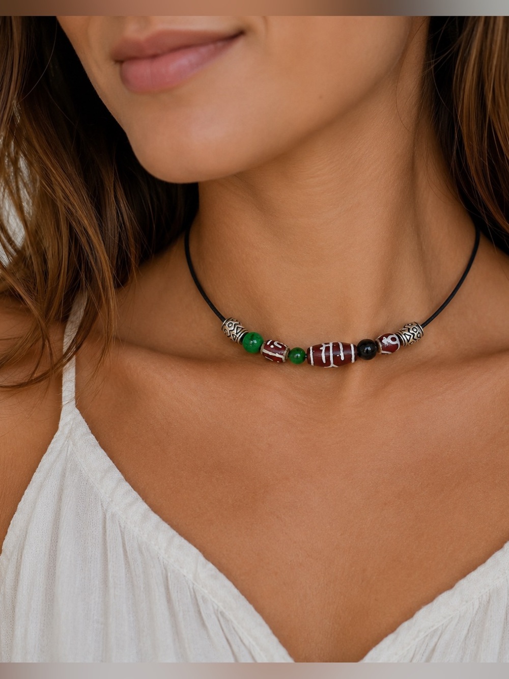 Boho Tribal Beaded Choker Necklace